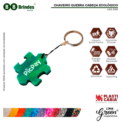 Imagem de Chaveiro quebra-cabeça Ecológico - Plasticaria